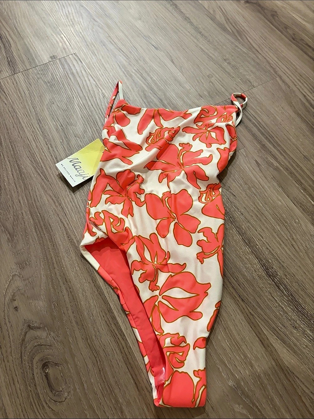 Maaji Swimsuit Style PS2329C534MD Floral One-Piece Swimsuit in Pink & White Size